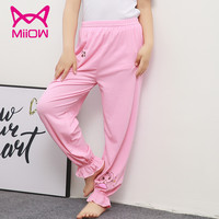 猫人儿童灯笼防蚊裤夏季超薄冰丝空调束脚哈伦裤女孩宽松家居裤子