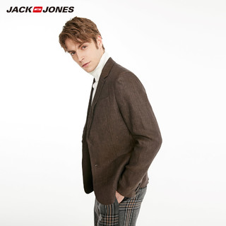 JackJones杰克琼斯outlets春夏男款多色商务休闲舒适透气西服E|（185/104A/XL、E15深巧克力色）