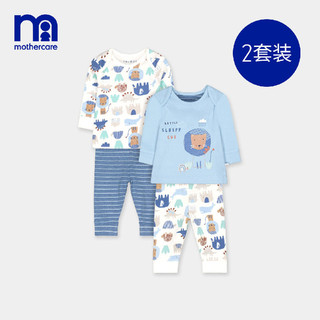 英国mothercare婴儿套装男女儿童宝宝秋衣 新款宝宝睡衣2件装（66cm(66/44) 、MC9V1SB001）