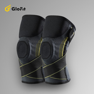 glofit专业健身运动护膝男半月板损伤篮球装备跑步关节护套（S码（膝围周长36-43cm）两只装、升级加压款护膝）
