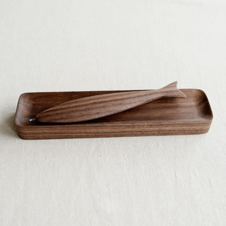 笔托︱本来设计创意实木书桌摆件文具收纳镇纸尺子笔架商务礼品