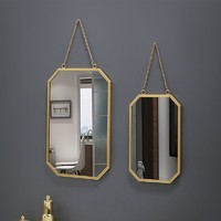 米囹 铁艺挂墙镜浴室镜壁挂式化妆镜