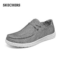 Skechers斯凯奇橡筋一脚蹬懒人鞋男时尚低帮休闲鞋豆豆鞋210101（41.5、海军蓝色/NVY）