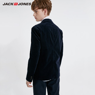 JackJones杰克琼斯outlets春男灯芯绒两粒扣修身开衩西服西装外套（175/96A/M、E39海军蓝）