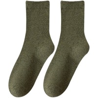 毛巾袜子男士秋冬季中筒袜长筒加厚加绒保暖纯棉防臭长袜冬天长筒