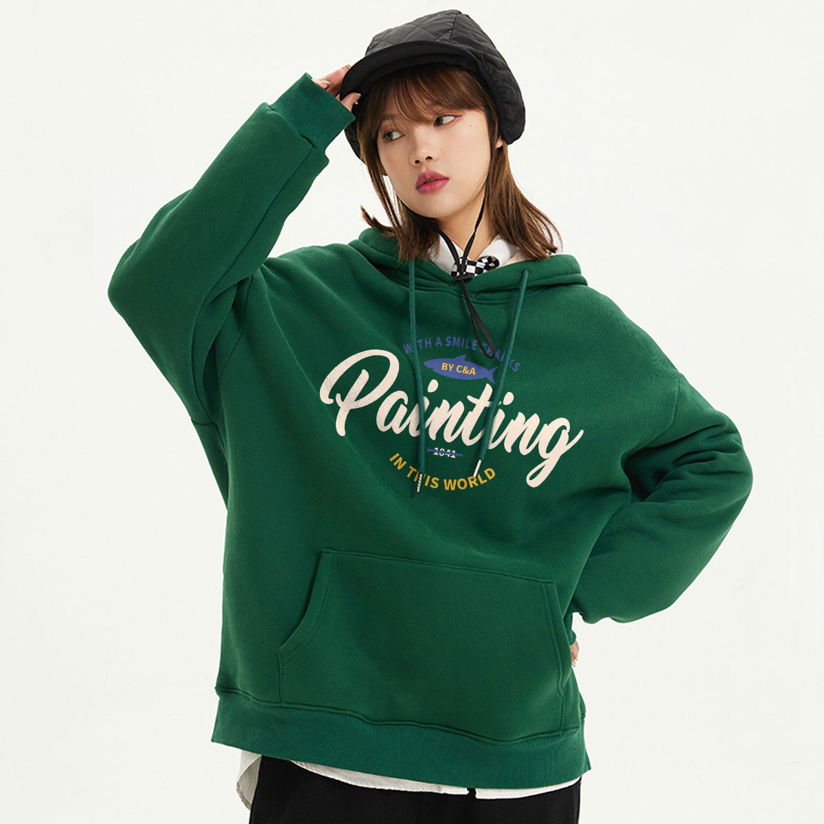 C&A 西雅衣家 H21114111PPCND 女士卫衣