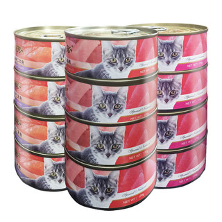 美滋元猫罐头170g*12罐 幼猫条成猫湿粮包猫咪猫零食猫罐头红白肉