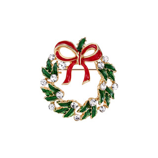 新光饰品圣诞树圣诞花环胸针女彩色时尚气质个性潮领针圣诞装扮（蓝色孔雀）