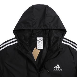 Adidas阿迪达斯外套男2021春季新款运动服梭织连帽防风夹克