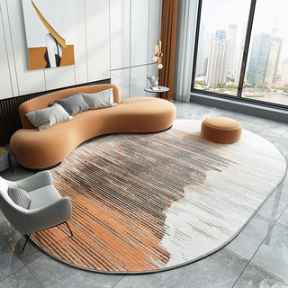 东升地毯客厅卧室轻奢艺术椭圆形钢琴茶几垫现代简约家用房间床边