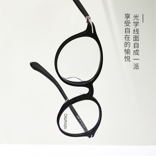 Calvin Klein新款纯黑色眼镜架男女时尚韩版圆形配近视眼镜框156