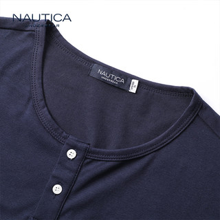nautica/诺帝卡Underwear男士家居服薄款宽松棉绸睡衣套装020033（M、酒红）