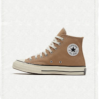 CONVERSE匡威官方 Chuck 70高帮复古卡其色帆布鞋168504C奶茶色（41.5、卡其色/168504C）