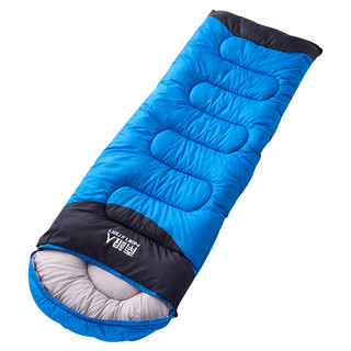 南极人睡袋大人四季通用款户外秋冬单人露营睡袋成人冬季防寒加厚（中蓝色;1.8kg（送三宝））