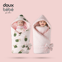 Douxbebe新生儿抱被婴儿夏季薄款包被产房婴儿纯棉宝宝用品包裹被（【马卡龙】新生儿空气夹层抱被（单层）（18-26℃）、88x88cm）