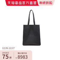 FENDI 芬迪 2021冬黑色牛皮革logo装饰男士托特包单肩包手提包新年礼物