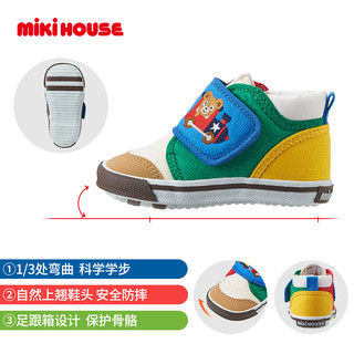 宝宝学步鞋MIKIHOUSE卡通刺绣防滑儿童鞋一二段软底机能鞋集货