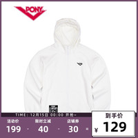 pony官方波尼男女拉链卫衣秋冬季休闲时尚运动情侣上衣93W2JA54(175/96A/M、白色-男)