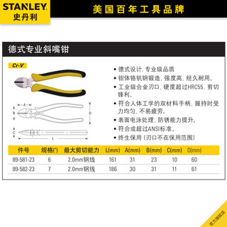 史丹利老虎钳德式专业嘴钳钢丝钳斜嘴钳尖嘴钳多功能斜口钳子大全（德式专业尖嘴钳8