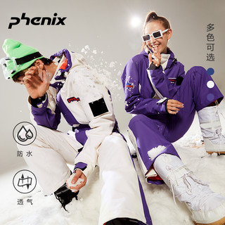 phenix菲尼克斯 SP27 连体滑雪服男女单双板滑雪衣（XL、白色WT）