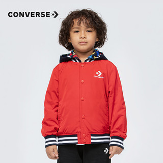 Converse匡威童装冬季男童婴童撞色两面穿夹克外套防风保暖潮流衣（105cm 、学院红）
