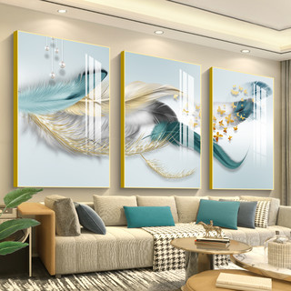 北欧客厅装饰画沙发背景墙背后挂画现代简约轻奢三联壁画餐厅墙画