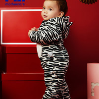 英国mothercare婴儿连体衣男女儿童爬服长袖夹棉连身衣冬季加厚（66cm(66/44，建议3-6个月) 、MC880QB323 脚不可拆）