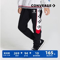 Converse匡威童装男童裤子2021新款洋气冬季中大童运动裤儿童长裤（160/L 、023正黑色）