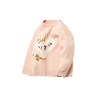 迷你巴拉巴拉儿童毛衣冬季清新款女童毛衫女童宝宝套头针织衫（粉绿40347、100cm ）