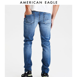 AEO新款直筒裤男士经典水洗修身牛仔裤American Eagle 0117_4976（31/32、中度水洗蓝936）