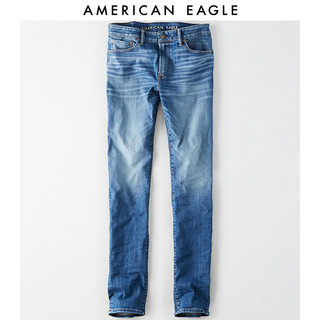 AEO新款直筒裤男士经典水洗修身牛仔裤American Eagle 0117_4976（34/32、中度水洗蓝936）