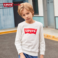 Levi's 李维斯 儿童装男童卫衣2021新款秋冬季长袖上衣男童潮（奶白、110/56 ）