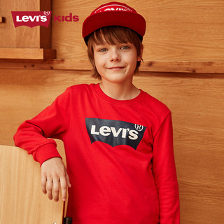 Levi's 李维斯 儿童装男童卫衣2021新款秋冬季长袖上衣男童潮（超级红、100cm ）