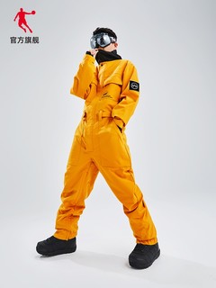 QIAODAN 乔丹 中国乔丹滑雪服男2022冬季连体成人套装男士防风保暖防水连帽加厚