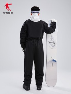 QIAODAN 乔丹 中国乔丹滑雪服男2022冬季连体成人套装男士防风保暖防水连帽加厚