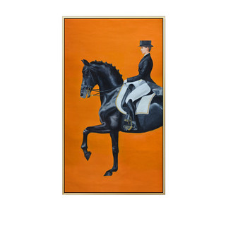 海龙红《骑士风度》50x90cm 油画布 轻奢金铝合金框