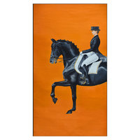 海龙红《骑士风度》50x90cm 油画布 浅木纹铝合金框