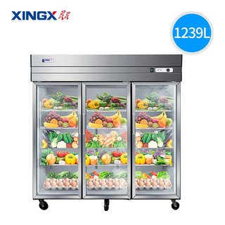 星星（XINGX）商用冰柜展示柜不锈钢冰柜厨房冰箱商用冰柜大容量冷藏柜玻璃门展示柜 1300升玻璃门BC-1300E
