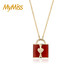 MyMiss 非常爱礼 纪念重要的日子红玛瑙项链女生日礼物纯银轻奢小众设计一生锁爱情人节新年礼物两色可选