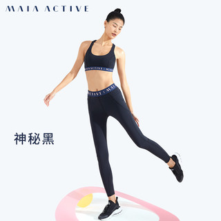 MAIAACTIVE BASIC 紧身弹力收腰跑步训练健身裤瑜伽运动裤女（XS、裤子银河系印花）
