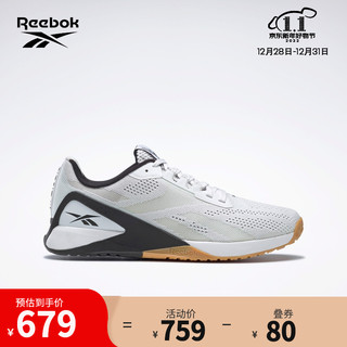 Reebok 锐步 运动健身 Nano X1男子低帮训练鞋 FZ0634_白色/黑色 42.5