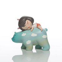 可米生活 贾晓鸥 白夜童话系列《暖熊•绮梦》8x4x7(h)cm 2020 PVC 彩虹蓝