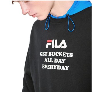 FILA 斐乐 FUSION系列 男子运动卫衣 T11M042231F-BK 黑色 M