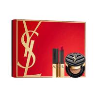 YVES SAINT LAURENT 圣罗兰 彩妆组合礼盒装 (皮革版明彩轻垫粉底液#B20透亮色14g+限定典藏版细管纯口红#N°21复古正红2.2g)