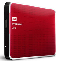 西部数据（WD） My Passport  Ultra USB3.0 1TB 超便携移动硬盘 （红色）WDBZFP0010BRD