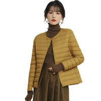YAYA 鸭鸭羽绒服 轻型羽绒系列 女士短款羽绒服 DRD06A0010 土黄色 XXXL