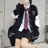 Anzmo贩卖元气 崗丘高校棒球服 黑色