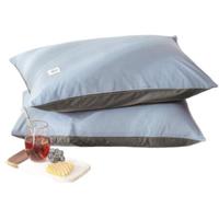 Nan ji ren 南极人 全棉枕套 天空蓝+浅灰 48*74cm 一对装