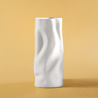墨斗鱼 2882 莫兰迪花瓶 白色 27cm