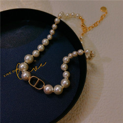 茉妃有钱小姐姐高品质欧美经典cd珍珠项链女锁骨链气质优雅颈链